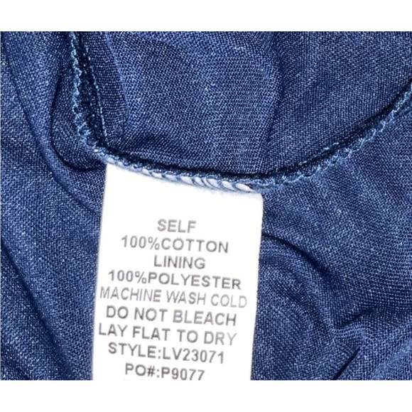 I Love Womens Size Small Navy/White Stripe Pocket Embroidered Chest Design Dress - Picture 4 of 9